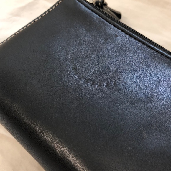 Coach Bags Authentic Black Leather Coach Checkbook Wallet Poshmark